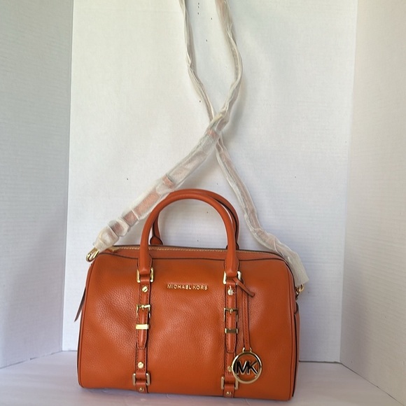 Michael Kors Bedford Legacy Brandy Leather Dome Satchel Crossbody Bag - Picture 8 of 11